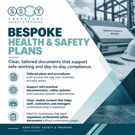 Safe Start bespoke health and safety plans, policies and procedures tailored to help UK businesses manage workplace safety and compliance.